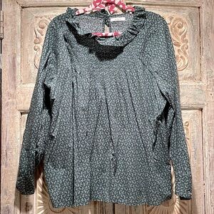 EUC Doen Plum Top /XXL, Evergreen Winter Ditsy/